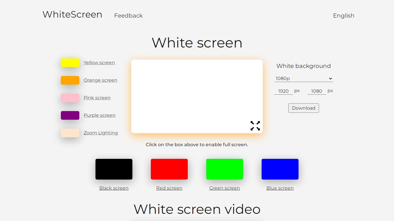 White screen | Online Tool